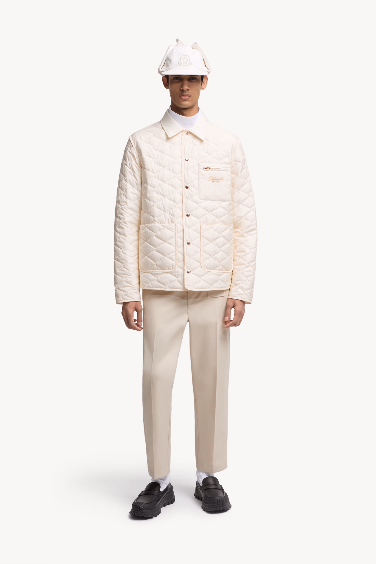 Kastos Diamond-Quilted Down Shirt Jacket Men White Ivory Moncler 0